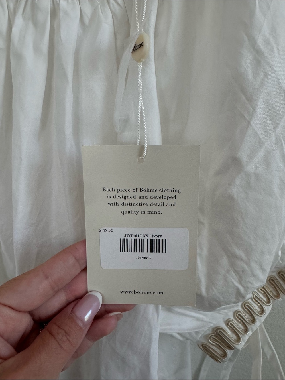 bohme White Smocked-Neck Puff Sleeve Top - Picture 8 of 8
